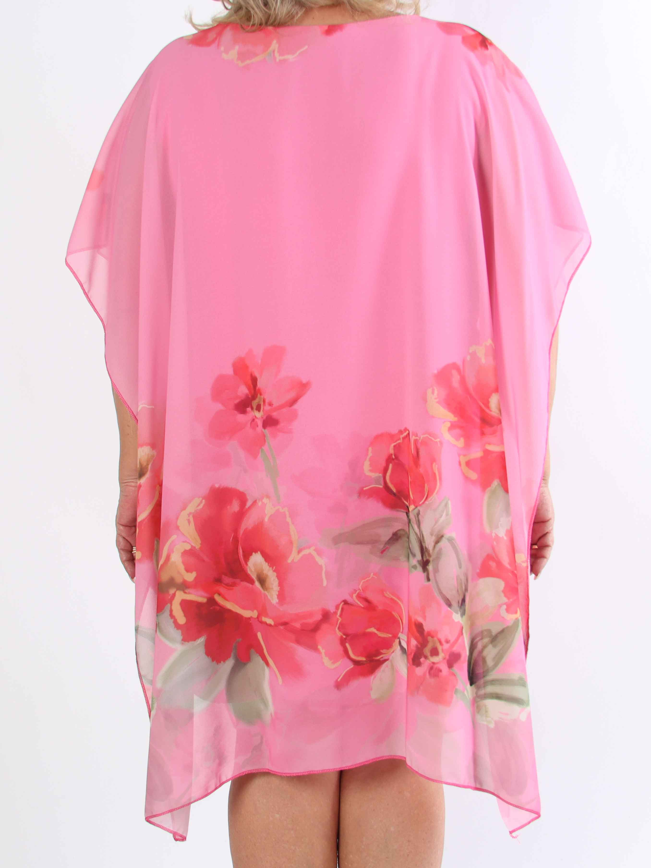 Mirabella - Tunikaklänning i plus size med chiffonglager och underkjol i viskos